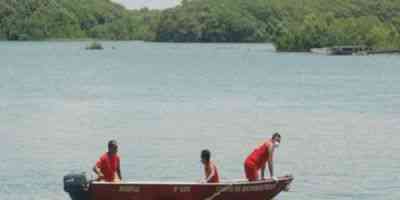 Parte inferior do cadáver estava enganchada em uma árvore no Rio Buranhém, no distrito de Vera Cruz