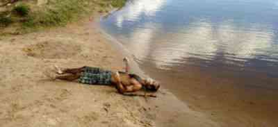 O rosto do homem estava desfigurado.(Foto:Bruno Aragão/Giro em Ipiaú)