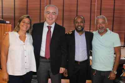 Da esquerda para dieta: Vereadora de Una, Soninha; secretário de Infraestrutura do Estado da Bahia, Marcus Foltz Cavalcanti; Dep.federal, Bebeto Glavão e o esposo da vereadora , Fernando de Ariano