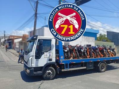71ª CIPM: motos apreendidas em Una e Canavieiras são encaminhadas à Ciretran em Itabuna